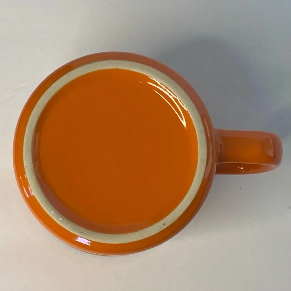 Bulleit Frontier Bourbon Whiskey Orange w/ Black Rim Ceramic Cups Mug